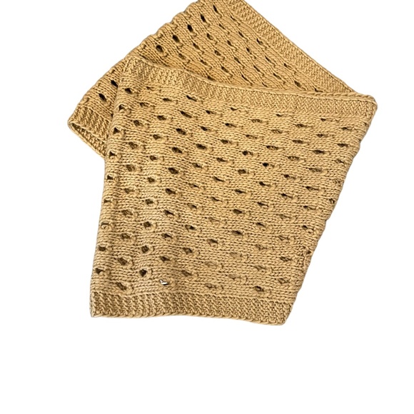 Knit Infinity Loop Tan Scarf - Picture 3 of 7